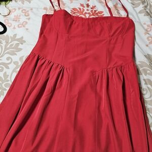 Red Spaghetti Strap Fit-and-Flare Dress